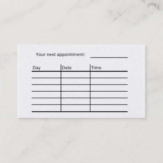 理髪用名刺 名刺 (裏面)