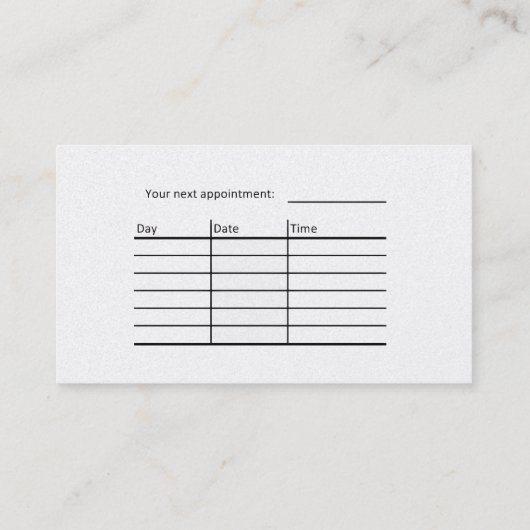 理髪用名刺 名刺 (裏面)