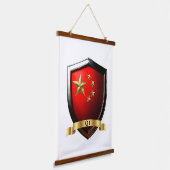 琉中国伝統の盾 吊り下げ型タペストリー (傾斜あり)