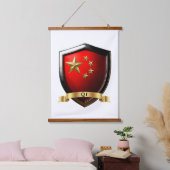 琉中国伝統の盾 吊り下げ型タペストリー (寝室)