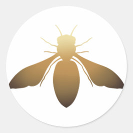 琥珀のミツバチのグラデーションのシール ラウンドシール