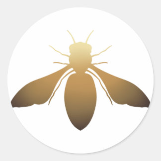 琥珀のミツバチのグラデーションのシール ラウンドシール