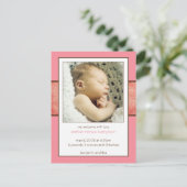 琥珀の出産発表の例 案内ポストカード (スタンド正面)