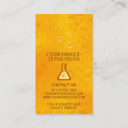 琥珀の化石に住む科学専門の教師の蚊 名刺 (裏面)