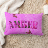 琥珀の名前のロゴ。 ランバークッション (ブランケット)