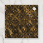 琥珀の宝石とブラックと金ゴールドバラダマスク フェイバータグ (裏面)