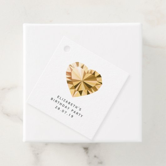 琥珀の宝石と虹色ヒョウ柄 フェイバータグ (インサイチュ)