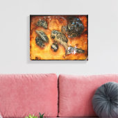 琥珀の樹脂のキャンバスに何か奇妙な物が挟まっていた キャンバスプリント (インサイチュ (リビング))