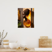 琥珀の樹脂彫刻 – エレガントWall Sconce ポスター (キッチン)