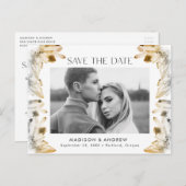 琥珀の水彩水晶の写真の保存日付 案内ポストカード (正面/裏面)