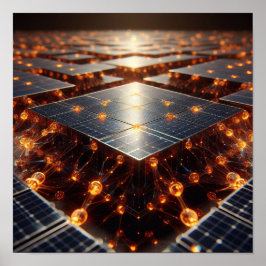 琥珀の球体と構成部品の複雑な配列 ポスター