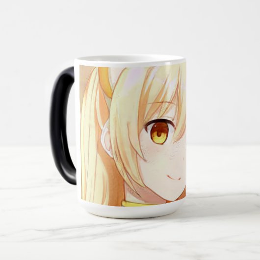 琥珀の目のアニメマンガ モーフィングマグカップ (正面左)