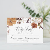 琥珀の素朴な秋カボチャRSVPカード 出欠カード (スタンド正面)