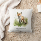 琥珀の視線：牧草地キツネカスタム、 クッション (ブランケット)