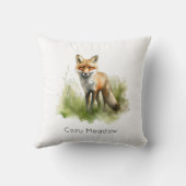 琥珀の視線：牧草地キツネカスタム、 クッション (裏面)