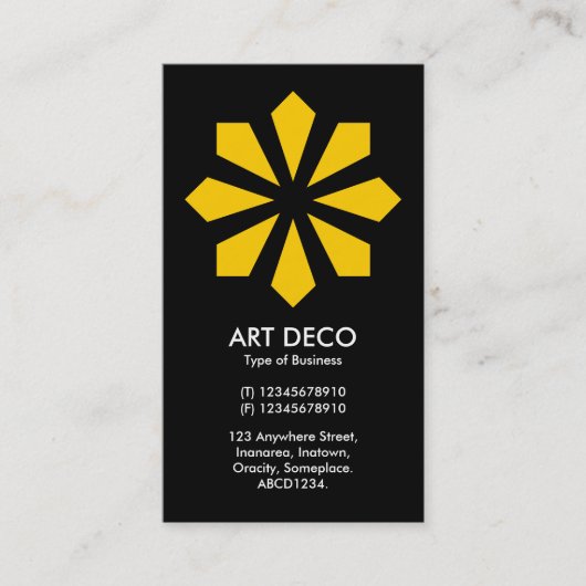 琥珀アールデコ花星 – 黒 名刺 (正面)