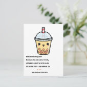 琥珀オレンジのかわいいバブルティー誕生日パーティー ポストカード (スタンド正面)