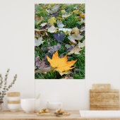 琥珀色の葉 ポスター (キッチン)