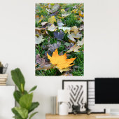 琥珀色の葉 ポスター (ホームオフィス)