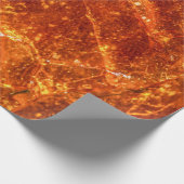 琥珀色落とし黄金色抽象芸術模様 ラッピングペーパー (角)