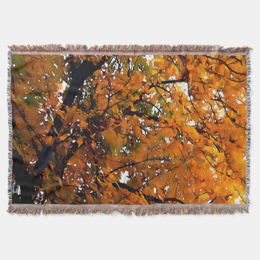 琥珀葉の秋 スローブランケット (正面)