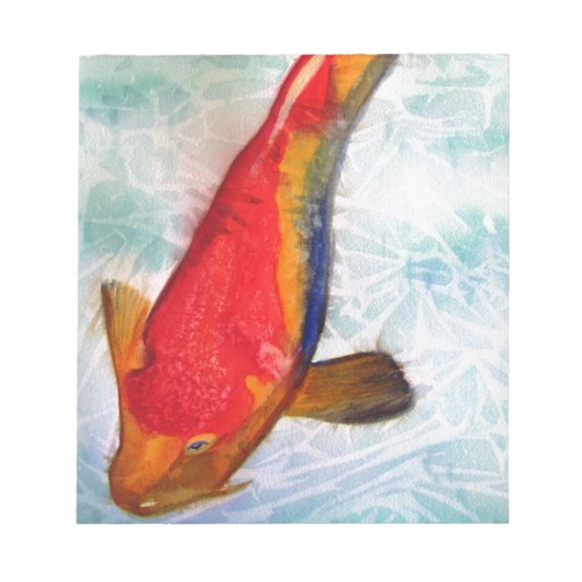 琥珀鯉 日本の魚 水彩画アート ノートパッド (正面)