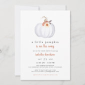 琥珀 – 小さなかぼちゃの素朴秋赤ちゃんシャワー 招待状 (正面)