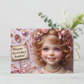 琥珀～誕生日招待状～カスタマイズ～ 招待状 (スタンド正面)