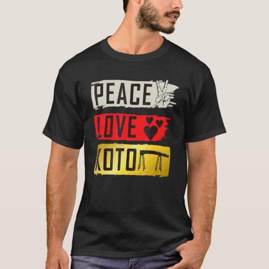 琴 楽器 日本の撥弦音楽 プラ Tシャツ (正面)