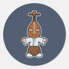 琵琶墨木（びわぼく）リュート頭の妖怪 ラウンドシール