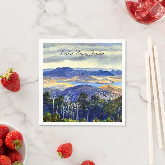 琵琶湖日本ヴィンテージ絵画景観 スタンダードカクテルナプキン (インサイチュ)