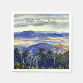 琵琶湖日本ヴィンテージ絵画景観 スタンダードカクテルナプキン (正面)