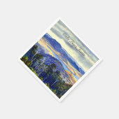 琵琶湖日本ヴィンテージ絵画景観 スタンダードカクテルナプキン (角)