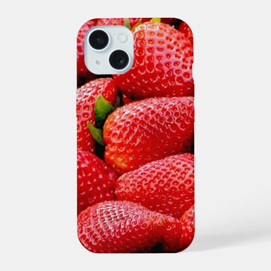 瑞々しい熟したイチゴ iPhone 15ケース (裏面)