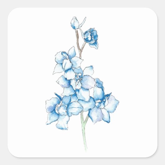 瑠璃色のデルフィニウム スクエアシール (正面)