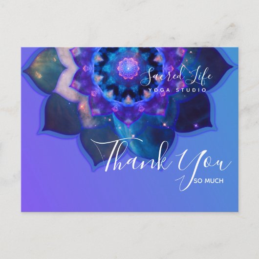 瑠璃色の蓮の曼荼羅 ポストカード (正面)