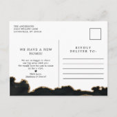 瑠璃黒と金の大理石引越しのお知らせ 案内ポストカード (裏面)