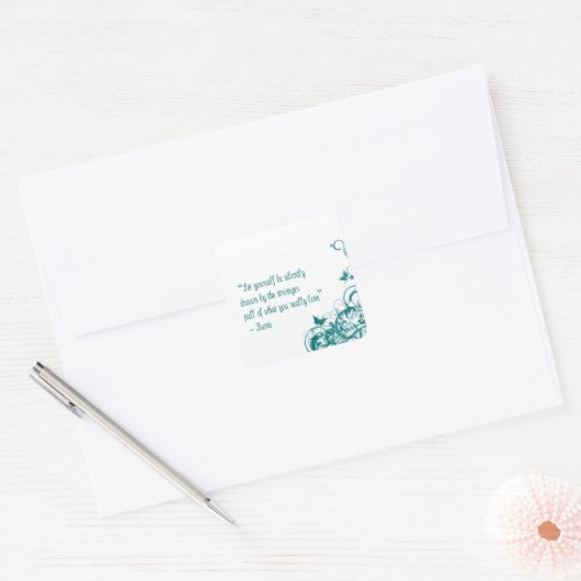 瑠美ラブ引用文 スクエアシール (封筒)