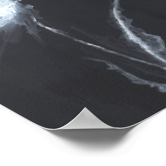 瑠美引用文フラワーアート白黒 ポスター (角)