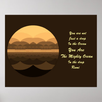 瑠美引用文ポスターアート。海マンダラインスピレーション ポスター