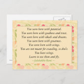 瑠美引用文感動的やる気を起こさせる葉書 ポストカード (正面/裏面)