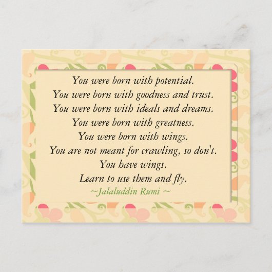 瑠美引用文感動的やる気を起こさせる葉書 ポストカード (正面)