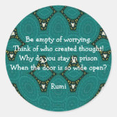 瑠美感動的引用文と部族デザイン ラウンドシール (正面)