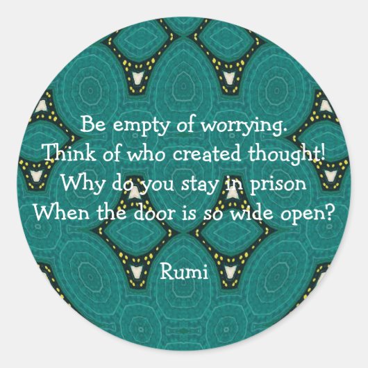 瑠美感動的引用文と部族デザイン ラウンドシール (正面)