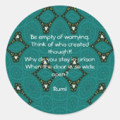 瑠美感動的引用文と部族デザイン ラウンドシール (正面)