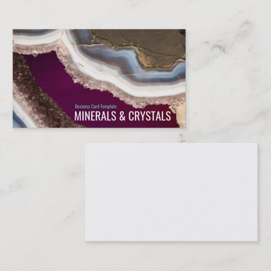瑪瑙の石のGeodeのアメジストの水晶 名刺 (正面/裏面)