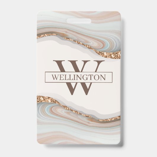 瑪瑙の石大理石バッジ バッジ (正面)