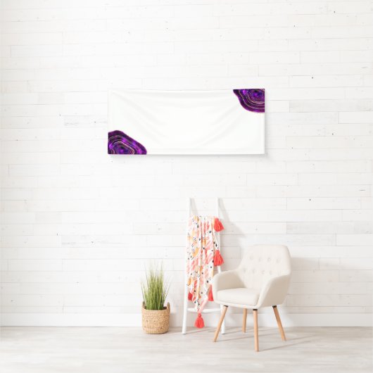 瑪瑙のGeodeの宇宙水晶の紫色のグリッターの旗 横断幕 (インサイチュ)