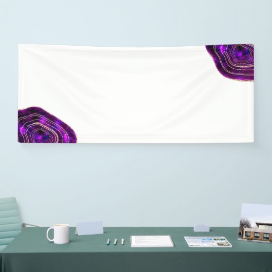 瑪瑙のGeodeの宇宙水晶の紫色のグリッターの旗 横断幕 (トレードショー)