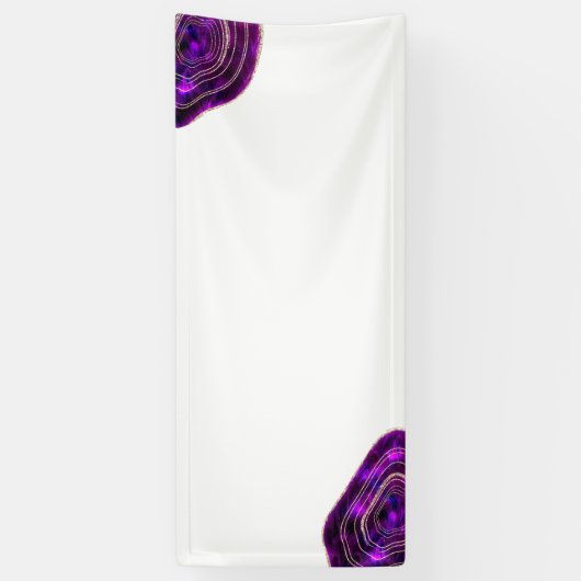 瑪瑙のGeodeの宇宙水晶の紫色のグリッターの旗 横断幕 (縦)